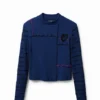 Arty geripptes T-Shirt mit Volants Arty geripptes T-Shirt mit Volants