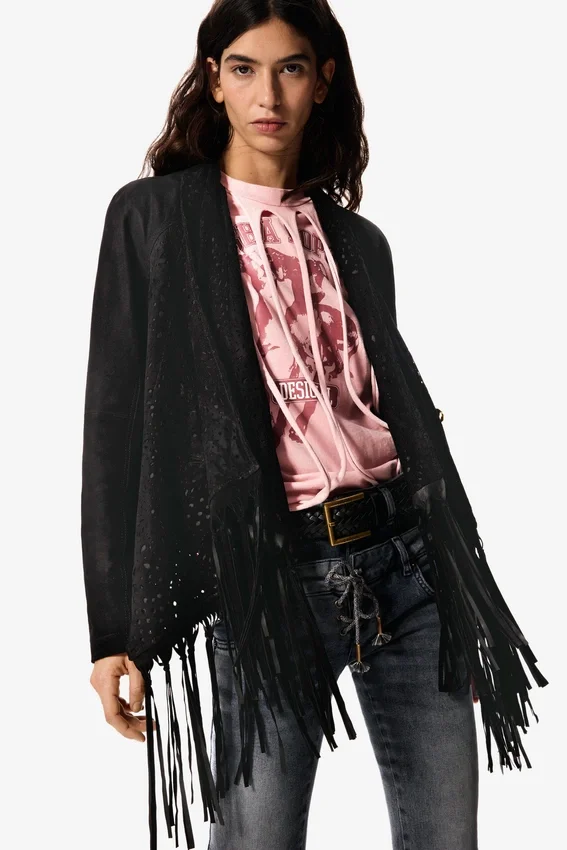 Asymmetrische Jacke aus 100 % Leder von Masha Popova Asymmetrische Jacke aus 100 % Leder von Masha Popova
