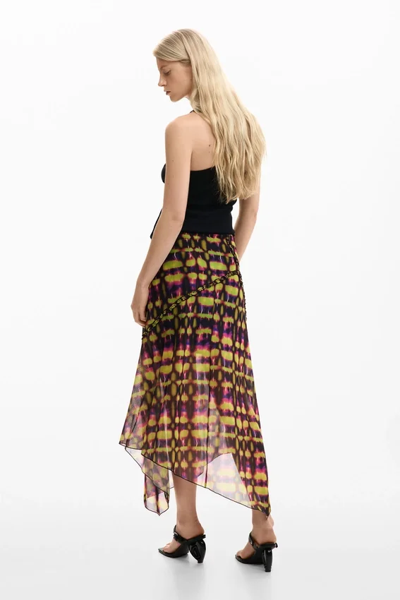 Asymmetrischer bedruckter Rock Asymmetrischer bedruckter Rock