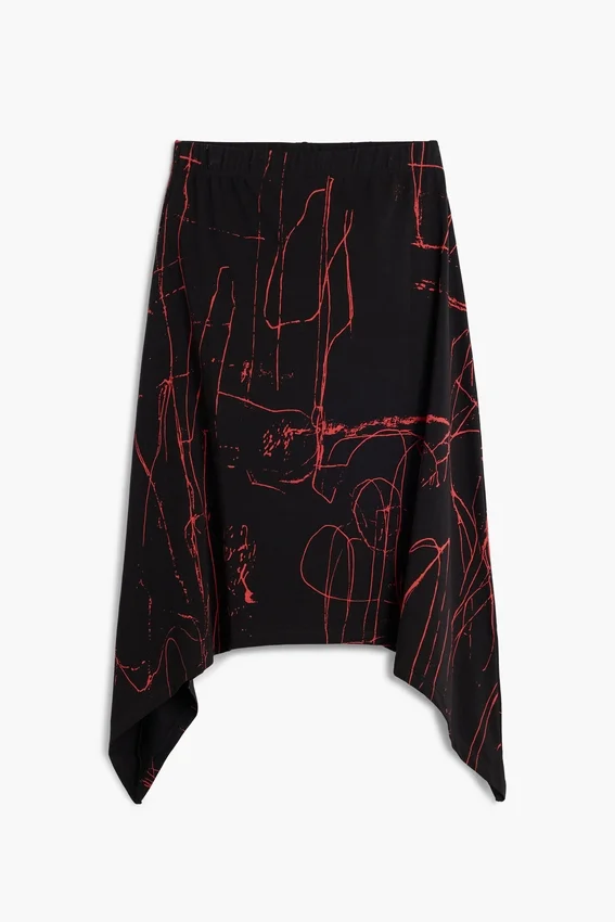 Asymmetrischer bedruckter Rock Asymmetrischer bedruckter Rock