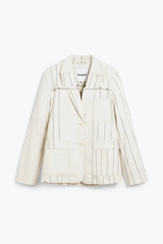 Asymmetrischer gestreifter Blazer Asymmetrischer gestreifter Blazer