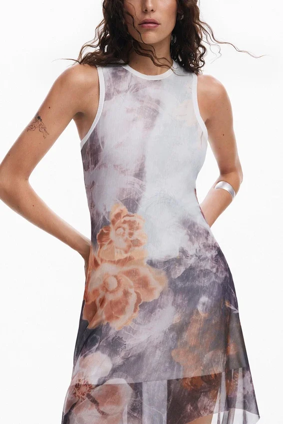 Asymmetrisches Blumenkleid Asymmetrisches Blumenkleid