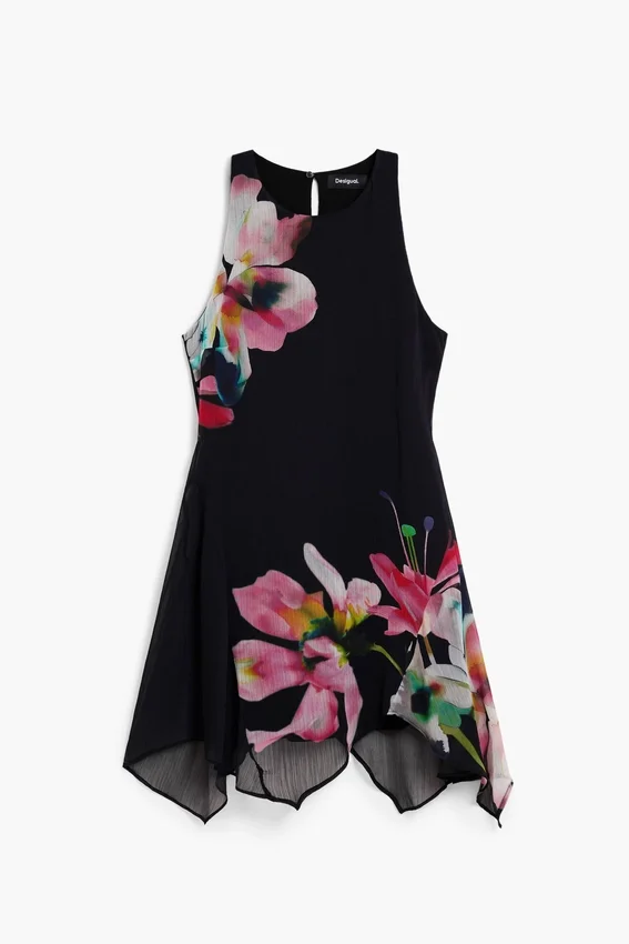Asymmetrisches Blumenkleid Asymmetrisches Blumenkleid