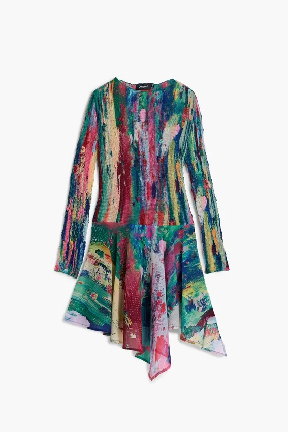 Asymmetrisches Kleid mit Rüschen Asymmetrisches Kleid mit Rüschen