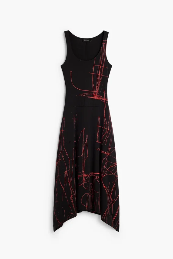 Asymmetrisches, ärmelloses Kleid Asymmetrisches, ärmelloses Kleid