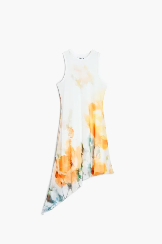 Asymmetrisches, ärmelloses Kleid Asymmetrisches, ärmelloses Kleid