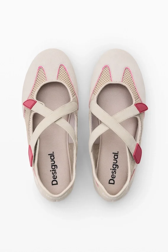 Ballerina aus Mesh mit Logo Ballerina aus Mesh mit Logo