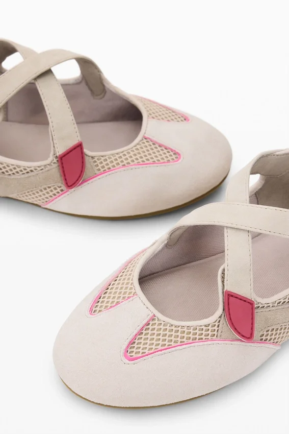 Ballerina aus Mesh mit Logo Ballerina aus Mesh mit Logo