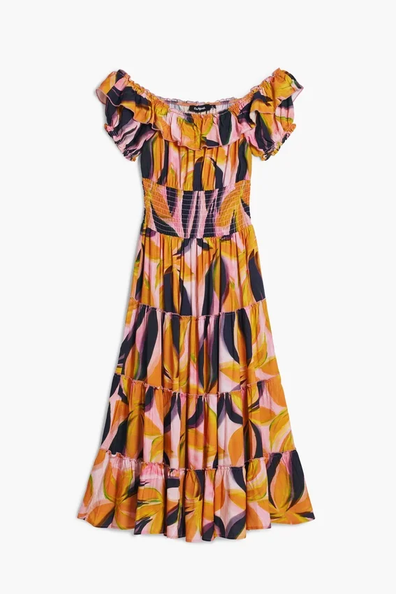Bardot-Kleid mit Rüschen Bardot-Kleid mit Rüschen