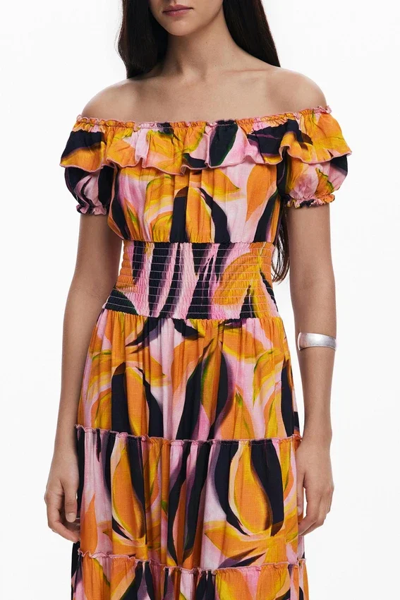 Bardot-Kleid mit Rüschen Bardot-Kleid mit Rüschen
