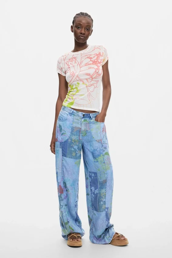 Bedruckte Jeans-Hose Bedruckte Jeans-Hose