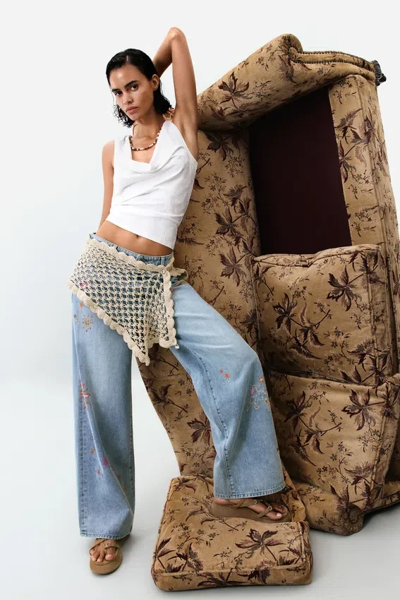 Bedruckte Jeans-Hose Bedruckte Jeans-Hose