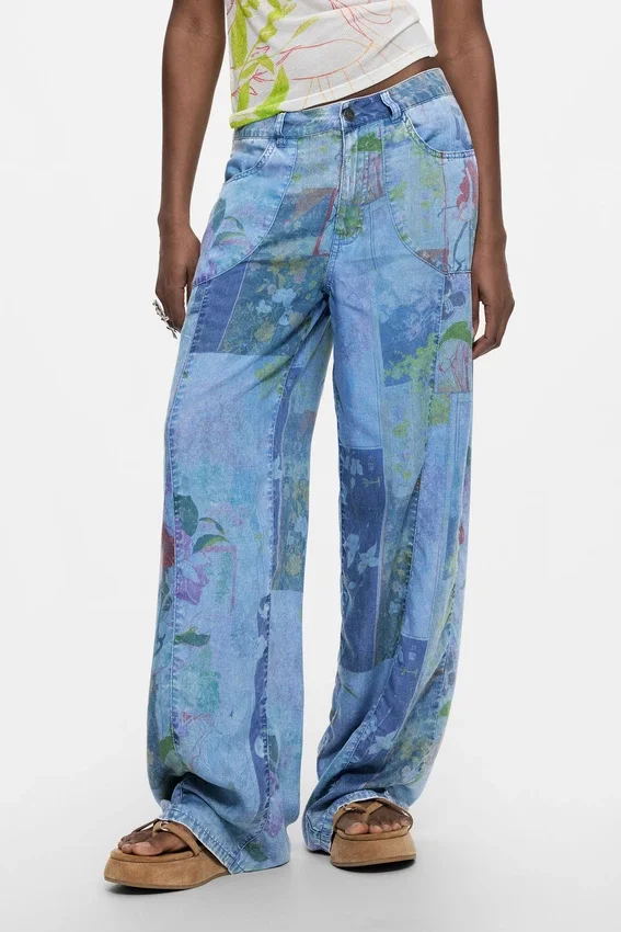 Bedruckte Jeans-Hose Bedruckte Jeans-Hose