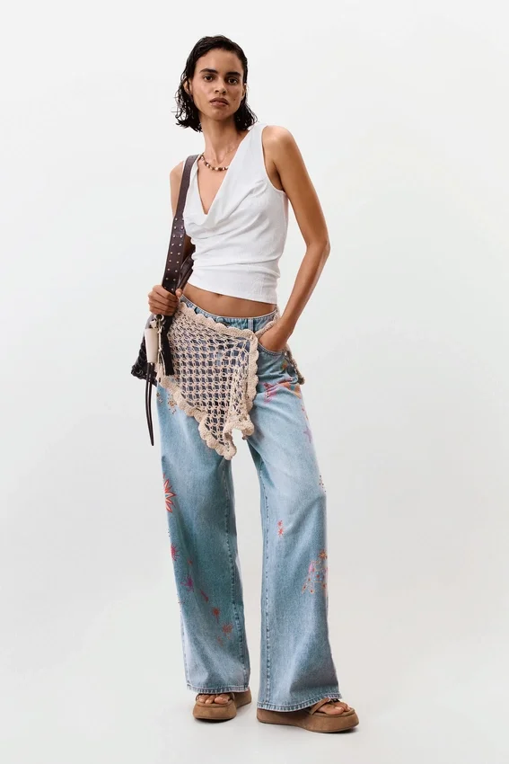 Bedruckte Jeans-Hose Bedruckte Jeans-Hose