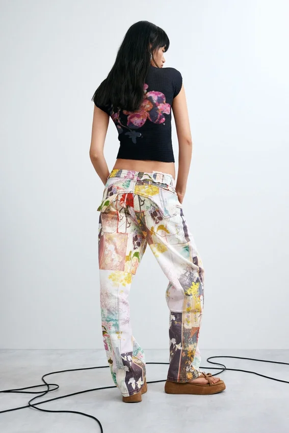Bedruckte Jeans-Hose Bedruckte Jeans-Hose