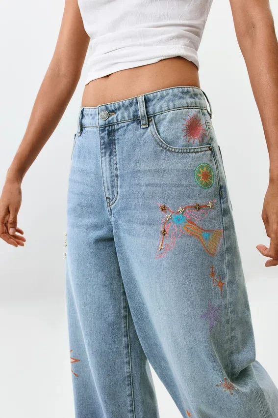 Bedruckte Jeans-Hose Bedruckte Jeans-Hose