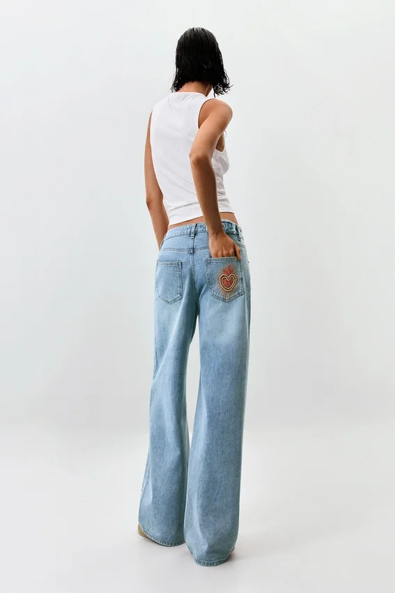 Bedruckte Jeans-Hose Bedruckte Jeans-Hose
