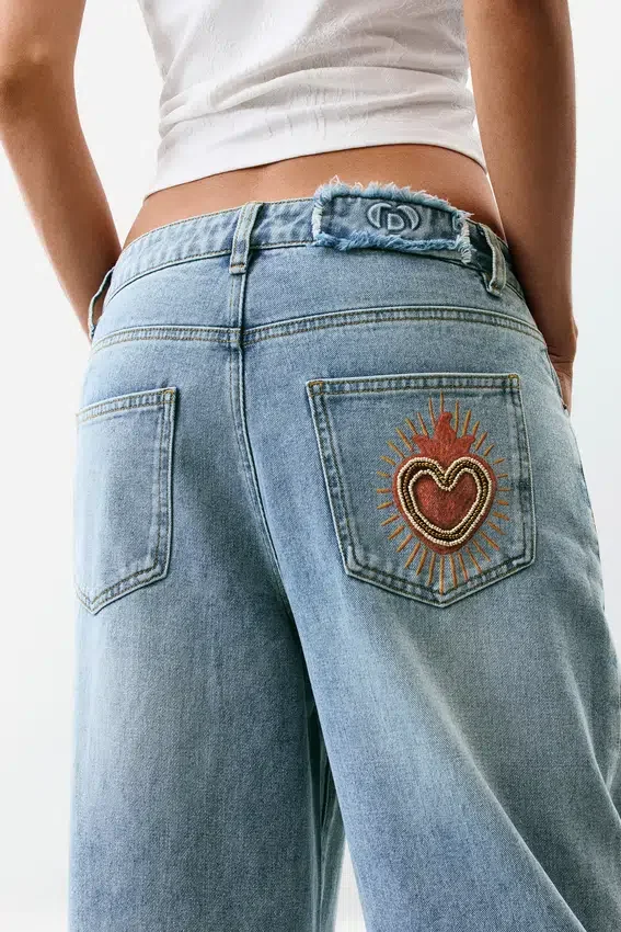 Bedruckte Jeans-Hose Bedruckte Jeans-Hose