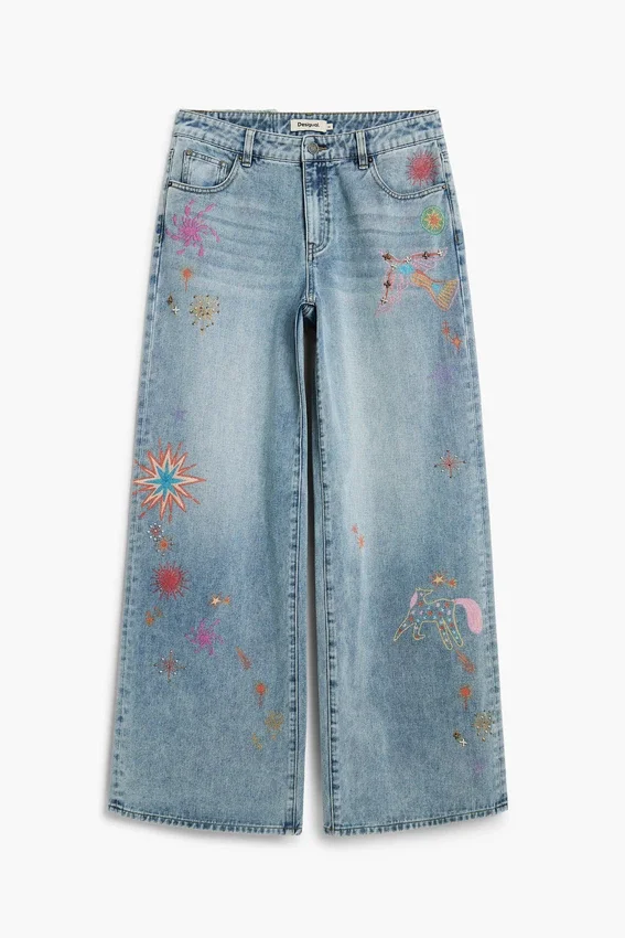 Bedruckte Jeans-Hose Bedruckte Jeans-Hose