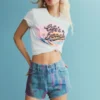 Bedruckte Jeans-Shorts Bedruckte Jeans-Shorts