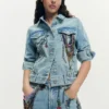 Bedruckte Jeansjacke Bedruckte Jeansjacke