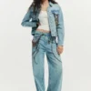 Bedruckte Jeansjacke Bedruckte Jeansjacke