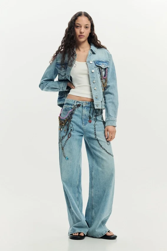 Bedruckte Jeansjacke Bedruckte Jeansjacke