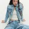 Bedruckte Jeansjacke Bedruckte Jeansjacke