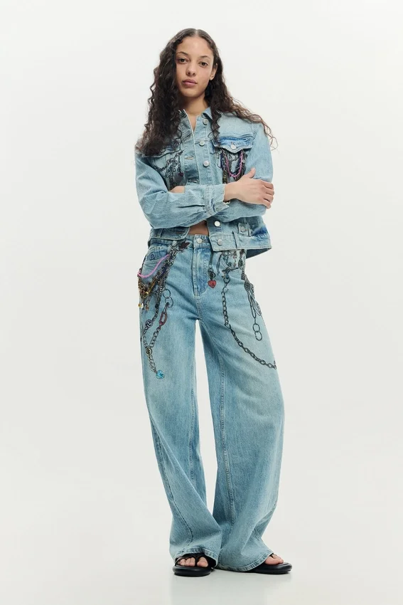 Bedruckte Jeansjacke Bedruckte Jeansjacke