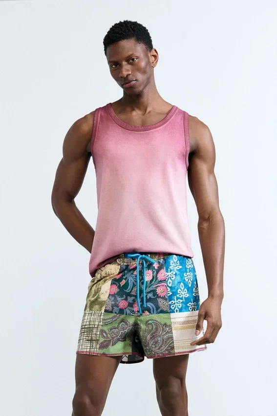 Bedruckte Patch-Badehose Bedruckte Patch-Badehose