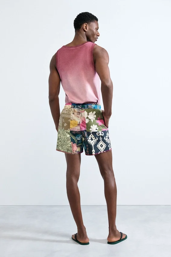 Bedruckte Patch-Badehose Bedruckte Patch-Badehose
