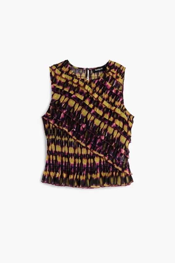 Bedruckte ärmellose Bluse Bedruckte ärmellose Bluse
