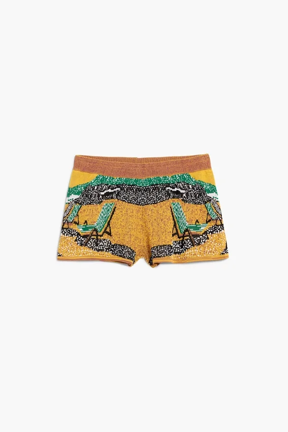 Bedruckte Strick-Shorts Bedruckte Strick-Shorts