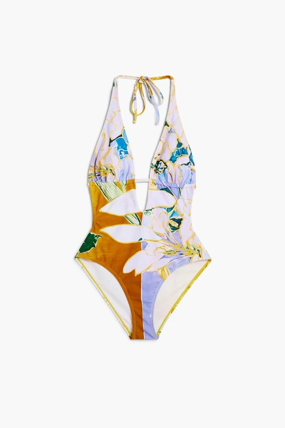 Bedruckter Trikini-Badeanzug Bedruckter Trikini-Badeanzug