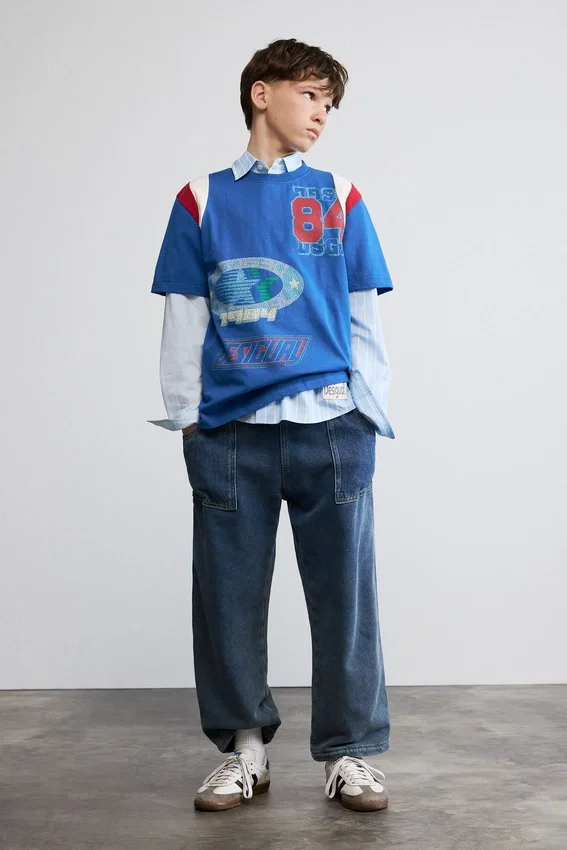 Bedrucktes Baumwoll-T-Shirt Bedrucktes Baumwoll-T-Shirt