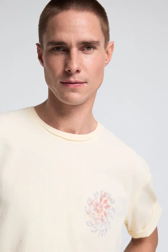 Bedrucktes Baumwoll-T-Shirt Bedrucktes Baumwoll-T-Shirt