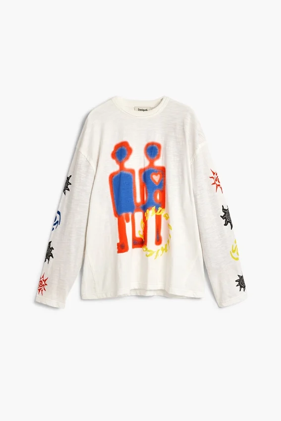 Bedrucktes Baumwoll-T-Shirt Bedrucktes Baumwoll-T-Shirt