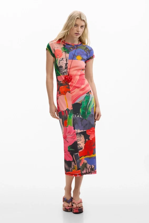 Bedrucktes, figurbetontes Kleid Bedrucktes, figurbetontes Kleid