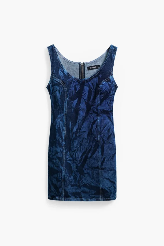 Bedrucktes Jeans-Kleid Bedrucktes Jeans-Kleid