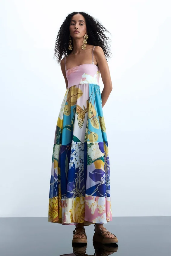 Bedrucktes langes Kleid Bedrucktes langes Kleid