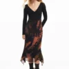 Bedrucktes langes Kleid