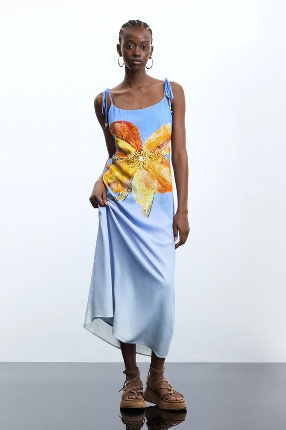 Bedrucktes langes Kleid Bedrucktes langes Kleid