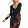 Bedrucktes langes Kleid