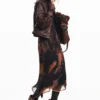 Bedrucktes langes Kleid
