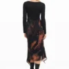 Bedrucktes langes Kleid