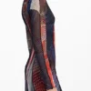 Bedrucktes Midi-Kleid aus Tüll Bedrucktes Midi-Kleid aus Tüll