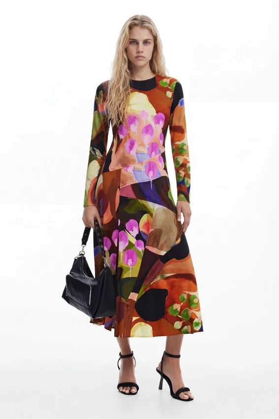 Bedrucktes Midikleid von M. Christian Lacroix Bedrucktes Midikleid von M. Christian Lacroix
