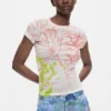 Bedrucktes Strick-T-Shirt Bedrucktes Strick-T-Shirt