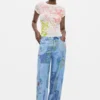 Bedrucktes Strick-T-Shirt Bedrucktes Strick-T-Shirt
