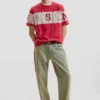 Bedrucktes Strick-T-Shirt Bedrucktes Strick-T-Shirt